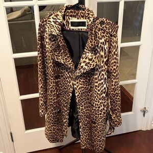 ELIE TAHARI Leopard Trench Coat
